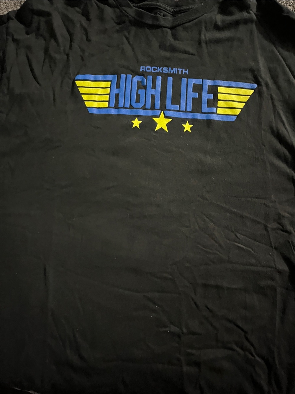 Rocksmith High Life Graphic Tee - Black with Blue & Yellow Print